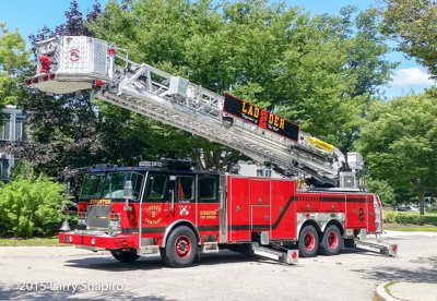 Kingston Fire District RI fire trucks fire apparatus Larry Shapiro photographer shapirophotography.netE-ONE Cyclone II HP95 tower ladder